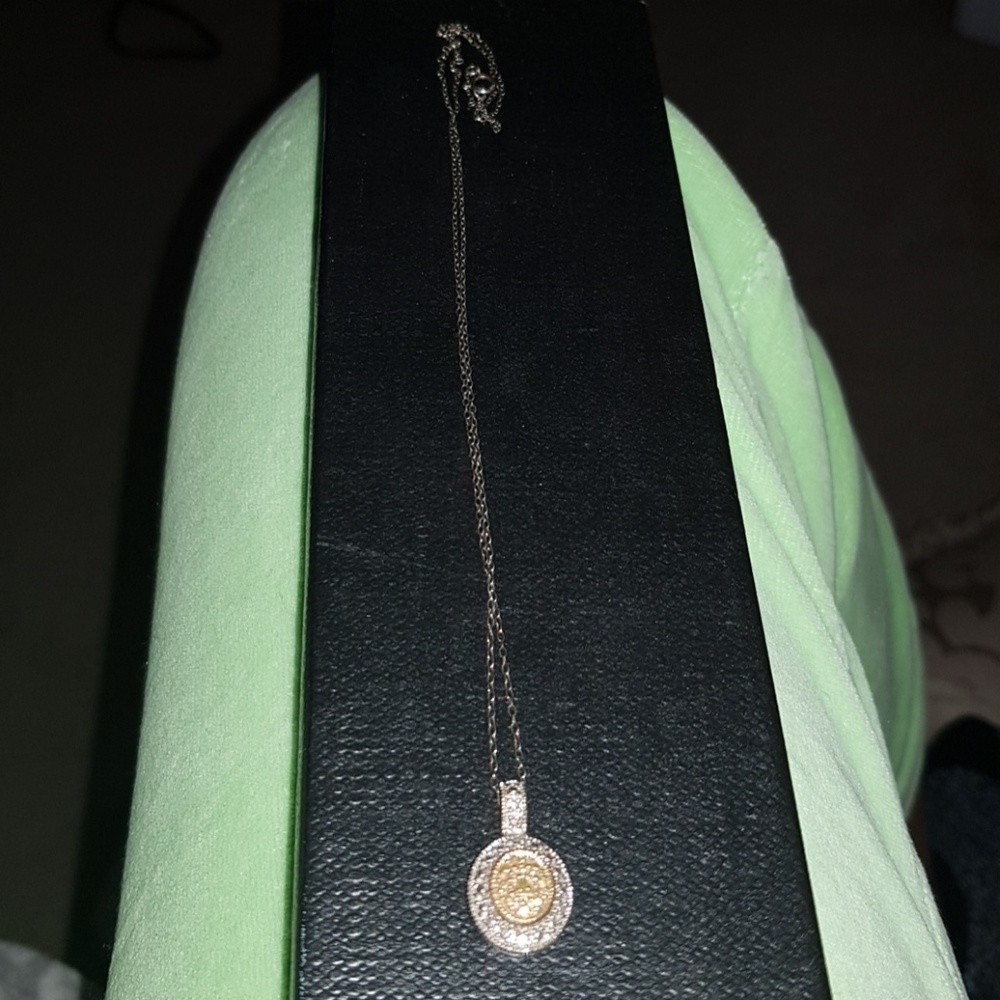Sterling silver necklace with 2toned pendant
